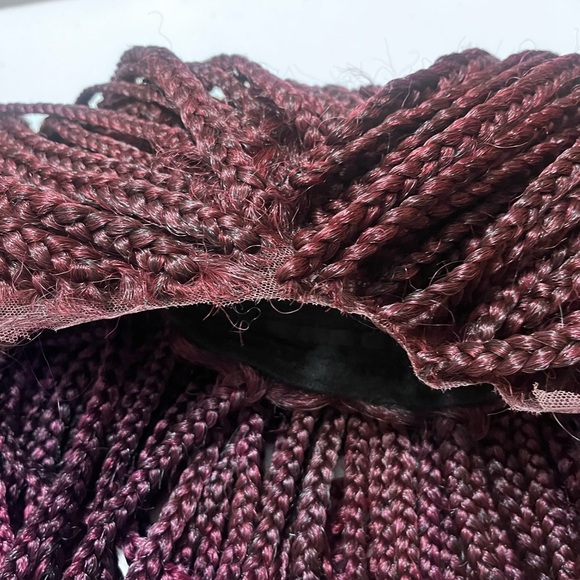 Chic Lace Front Burgundy Braided Wig - Picture 5 of 5